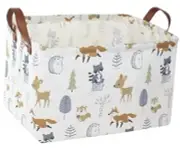 Rectangular Baby Storage Basket,Collapsible Kids Toys Bin,Books Shelf 1 Animal