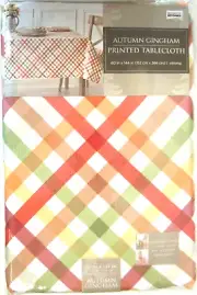 Town & Country Autumn Gingham Oblong Tablecloth 60" x 144"