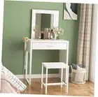 Makeup Vanity Desk with Mirror and Lights, Small Vanity Table and Chair D8L226