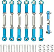 MANGRY Turnbuckles Camber Link Rod Linkage Set Fit for Traxxas Slash 4X4 VXL 2WD Rustler Stampede Hoss 1/10 RC Car Upgrades Parts(Light Blue)