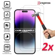 2X Tempered Glass Screen Protector For iPhone 15 14 13 12 11 Pro Max 7 8 PLUS X