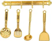 HANABASS Miniature Kitchen Scene for Dollhouse Scale Mini Kitchen Set Complete Accessory Kit Realistic Cooking Utensils Safe for Boys and Girls