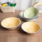 1x Salad Mixing Bowl Enamel Soup Bowl Food Containers Soup Basin For HomeKitchen