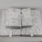 Alfred Sung (2) Bath & (2) Hand (2) Tip Towels White Gray Textured Damask Scroll