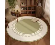 Diameter 100cm Round Area Rugs Washable Circle Rugs For Living Room Bedroom-Light Green