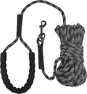 Dog Training Leash 5M 10M 15FT 30FT Reflective Extra Long Dog Lead Leash Outside Puppy Camping Safety Back-Yard Rope Dog Lead for Small Medium Large Black Dog Leash 15FT(5M)