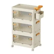 Foldable Storage Bins with Lids Stackable 3 Tier 95L Storage Box with Side Or...
