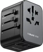 Momax 1-World 35W GaN Universal Travel UK EU AU US Plug Fast Charging Adapter