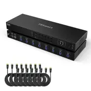 USB 3.0 HDMI KVM Switch 8 Port 4K@60Hz, 8X1 Rackmount KVM Enterprise-Grade EDID