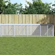 Chicken Cage with Roof, Outdoor Metal Chicken Coop for Large Walk-in Run Pen, Easy to Assemble, for Backyard Farming, Anthracite 1003x98x90 cm Galvanised Steel