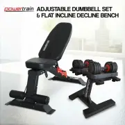 Powertrain Gen2 Pro 50KG Adjustable Dumbbell Set & Stand with FID Bench