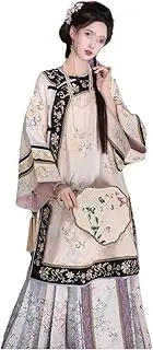 [IDZNFNFX] Women's Retro Horse Face Skirt Piece Set Ancient Chinese Traditional Hanfu Stage Performance Wear