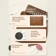 Interchangeable Circular Knitting Needle with Storage Bag Tunisian Crochet Hook