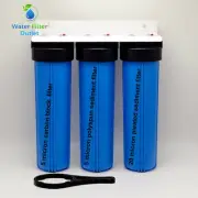 20" x 4.5" Big Blue Triple Whole House Water Filter System 3 stages DOUBLE Oring
