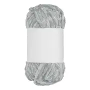 Velvet Chenille Yarn Bulky Fluffy Chunky Yarn for Crochet Light Gray, 80m