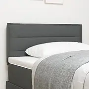 Upholstered Fabric Headboard, Adjustable Height Dark Grey Bed Accessory, Modern Design for Bedroom Decor, Wall Mounted