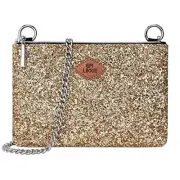 Crossbody Clutch Purse for Women, Glitter Evening Bag, Sequin Wedding Gold