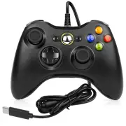 New Wired Game Controller Gamepad For Microsoft XBOX 360 Windows PC Game - Black