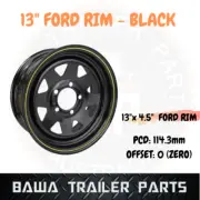 SUNRAYSIA 13" BLACK FORD RIM ONLY ! Trailer Parts