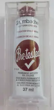 Vintage Grumbacher Pre-Tested Artists ALIZARIN CRIMINSON 37 mL NOS
