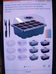 Evanda 12 Pack of 12 Hole Clear Seed Starter Tray Seedling Kits, Humidity Dome