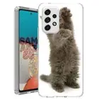 For Samsung Galaxy A23 5g A52 A53 TPU Case Cover+Glass(Cat Standing)