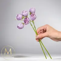 在飛比找momo購物網優惠-【Floral M】奧斯丁紫色牡丹仿真花花材（1入組）(人造