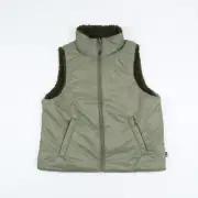 Bass Outdoor Women Reversible Zip Front Vest Deep Lichen Green Size M
