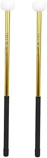 Levemolo 2pcs Felt Head Alloy Drum Mallets Percussion Sticks for Performance Practice Ergonomic Design Durable Drum Supplies for Drummers Gold Finish