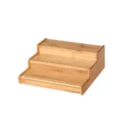 Gourmet Kitchen 3 Tier Expandable Spice Rack Natural Brown - 23x21x8.4cm