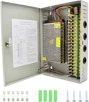 Baiyouli 12V 20A Power Supply 18 CH Channel Power Supply CCTV Camera Power Supply Box DC 12V 20A 240W Output Universal Regulated Switching Power Adaptor Transformer