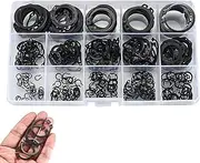 Snap Rings, Bearing C-Type Retaining Ring, External Retaining Clips, 300 Snap Rings Set, 15 Sizes Retaining Clips, Carbon Steel Snap Rings, C-Type Retaining Ring Set