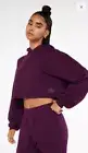 NEW Savage X Fenty Essential Fleece Scope Logo Cropped Hoodie Late Purple 1X