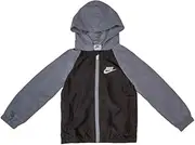 [Nike] Sportswear Light Weight Hooded Windrunner Full-Zip Jacket - Black/Grey - Kids Size 6