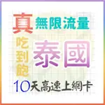 【AOTEX 奧特克斯】10天泰國上網卡真無限高速流量吃到飽(手機卡SIM卡網路卡預付卡)