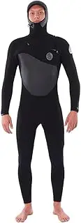 Rip Curl Mens E7 Flashbomb 5/4mm Hooded Chest Zip Wetsuit 14GMFS - Black
