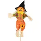 Small Fall Harvest Scarecrow Rustic Outdoor Scarecrow Halloween Decor (Yellow) H