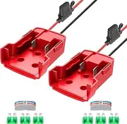 2 Packs Power Wheel Adapter for Milwaukee M18 Battery Adapter 18V Power Wheels Battery Converter with Fuses & Wire Terminals, 12AWG Wire, Power Connector for DIY Rc Car Toys, Robotics and Rc Truck