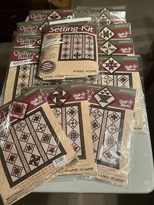 Jo-Ann Quilt Blocks Precut "Quilter's Basket" Complete Months 1-12 & Setting Kit