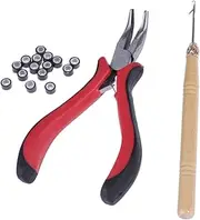 3Pcs Hair Extension Plier Kit with Pulling Needle and Micro Rings Essential Tools for Professional Hair Styling for Salon and Home Use