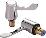 KINGBATH™ Tap Revivers Kit 1/2” Lever Head Basin Sink Taps Mixers Bidet Handles Quarter Turn Valves Cartridges (Hot/Red & Cold/Blue Indicator) Replacement(2 Pack/Pair)