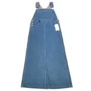 Calvin Klein Teen Girls Denim Overalls Dungarees Long Skirtall Dress Size L NWT
