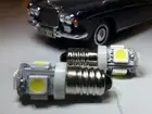 E10 SMD 5050 5 LED Purple Bulb MES Screw Torch Headlamps/Light x2