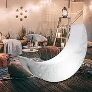 Moon Floor Lamp with LED Illumination,3D Crescent Moon Design, Rechargeable Bedroom Atmosphere Light for Living Room Decor, Modern Indoor Standing Lamp & Lounge Chair Accent Lighting