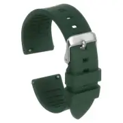 Silicone Watch Band 24mm Quick Release Flexible Rubber Watch Strap, Green