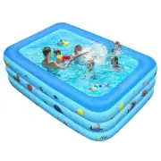 Inflatable Kiddie Pool, Durable BPA-Free Family Swimming Pool for Kids & Adults,