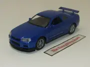 WELLY NISSAN SKYLINE GT-R R34 METALLIC BLUE 4.5" LONG FREE SHIP