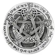 Sterling Silver Moon Pentacle Pentagram Brooch Pin Dryad Design Wiccan Pagan