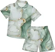 [Caihoyu] Big Boy Hawaiian Button Down T Shirt Shorts Set Toddler Boy Clothes Infant Little Boy Gift