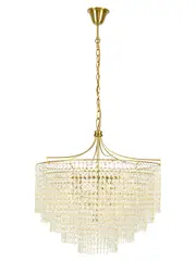Sarita 10 Light Crystal Chandelier or Close-To-Ceiling Fitting in Aged Brass
